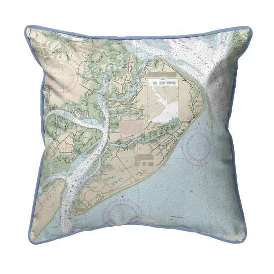 Hilton Head, SC Map Pillow 22x22 &ndash; Extra Large Zippered {1}