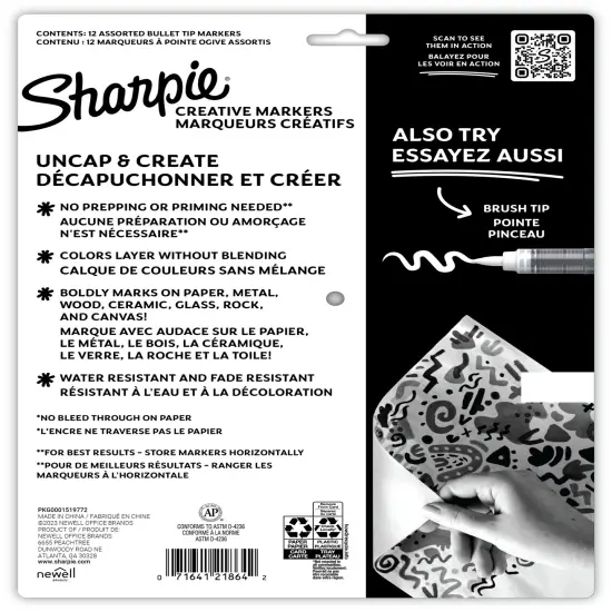 Sharpie Creative Bullet Tip Markers 12/Pkg-Assorted {2}