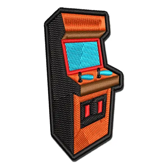 Arcade Retro Gaming Cabinet Multi-Color Embroidered Iron-On or Hook & Loop Patch Applique {1}