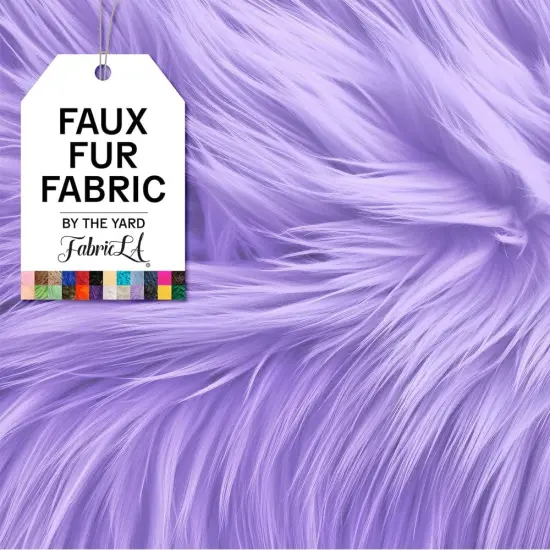 FabricLA | Shaggy Faux Fur | Fabric by The Yard | 108" X 60" Inch Wide | Craft Furry Fabric | Sewing, Apparel, Rugs, Pillows & More | Faux Fluffy Fabric | Lavender, 3 Yard {1}