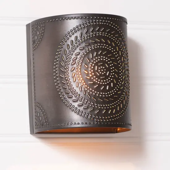 Irvins Country Tinware Chisel Sconce Light in Kettle Black {3}