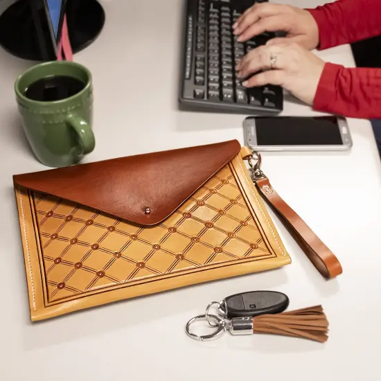 Realeather(R) Crafts Silver Edition Envelope Clutch Kit {3}