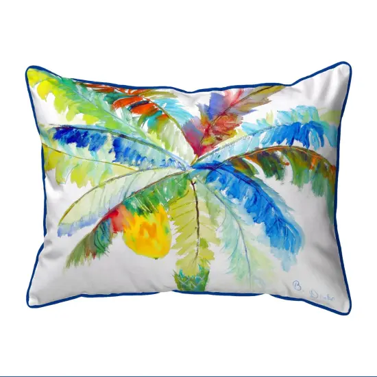 Betsy Drake Big Palm Extra Large Zippered Indoor/Outdoor Pillow 20x24 Multicolor {1}