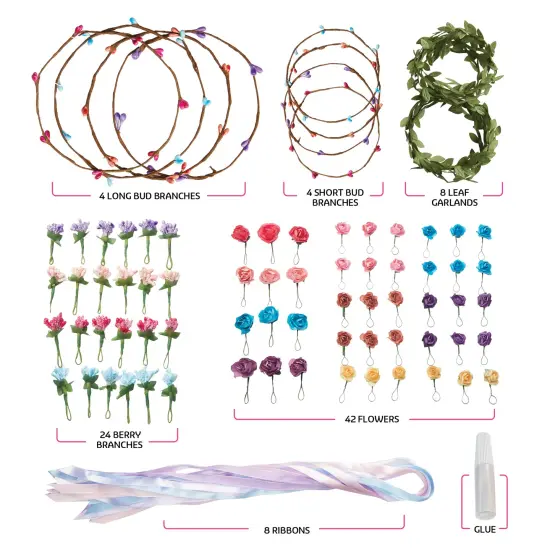 Flower Crowns & Bracelet Making Kit for Girls - Make Your Own Jewelry Kits for Kids - DIY Hair Accessories Set - Arts & Crafts Gift for Ages 6-12 Year Old Girl - Craft Maker Gifts Toys {2}