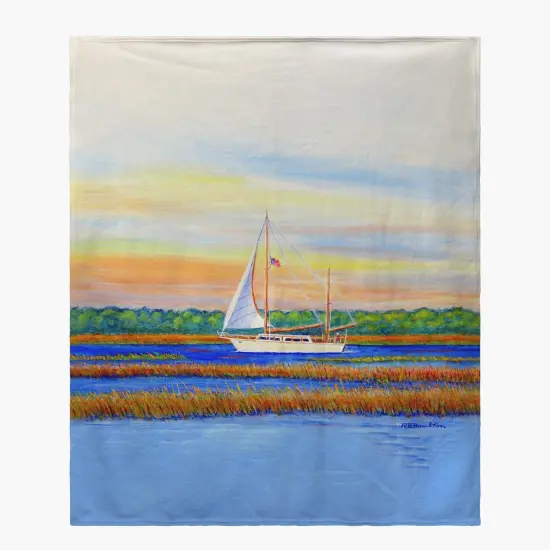 Betsy Drake Marsh Sailing Throw Multicolor {1}