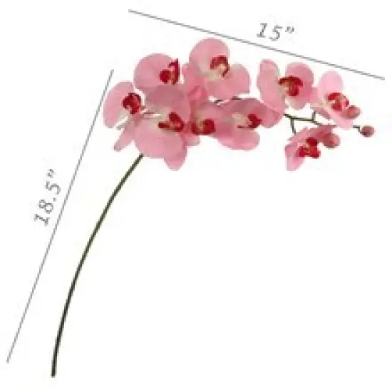 2-Pack 33.5-Inch Pink Phalaenopsis Orchid Stems with 9 Realistic Silk Blooms and Green Buds, Perfect for Elegant Home and Event Decor, Floral Home by Artificial Flowers {3}