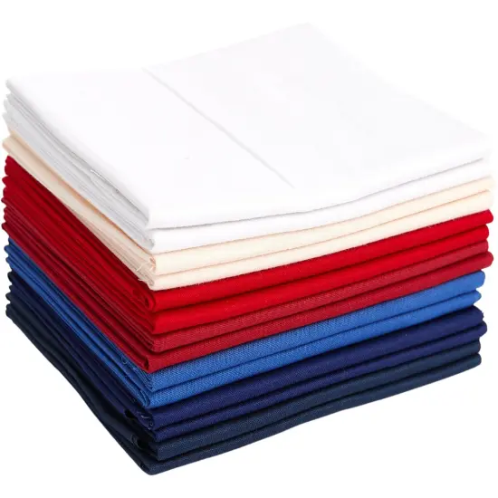 Fat Quarter Bundle -100% Cotton | Pure Solids | Patriotic USA Flag colors | Red Blue Whitel Mix Colors | Quilting & Crafting Soft Fabric {5}