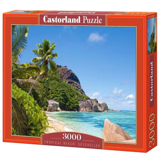 3000 Piece Jigsaw Puzzle, Tropical Beach, Seychelles, Ocean, Seaside, Adult Puzzles, Castorland C-300228-2 {1}