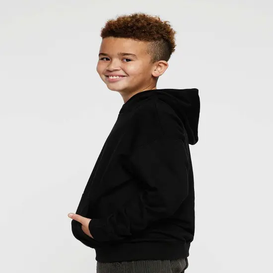 LAT&reg; Youth Long Sleeve Fleece Hoodie Bamboo blackout {5}