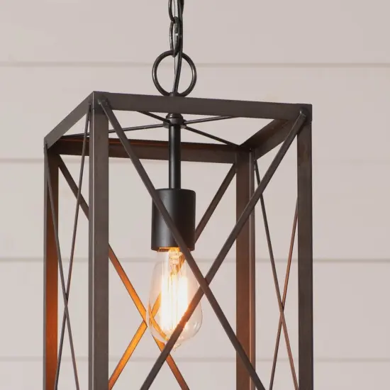 Irvins Country Tinware Metal Square Crossbar Pendant {4}