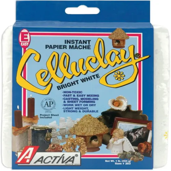 Activa CelluClay Instant Paper-Mache 1lb-Bright White {1}