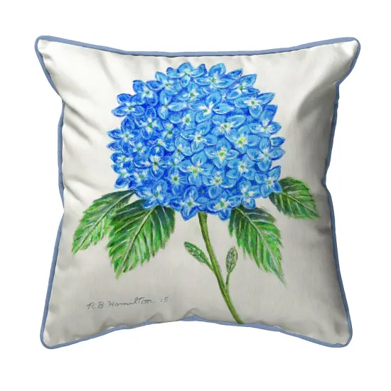 Betsy Drake Hydrangea Flower Extra Large 22 X 22 Indoor / Outdoor Pillow {1}