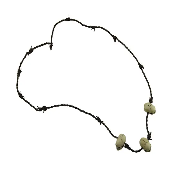 Set of 12 Voodoo Skeleton Plastic Skull Heads Witch Doctor Charm Necklaces {3}