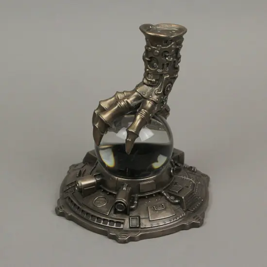 Bronze Resin Steampunk Dragon Claw Crystal Ball Statue Decorative Glass Orb Art {3}