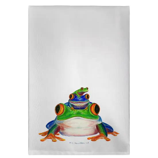 Betsy Drake Stacked Frogs guest towel {1}