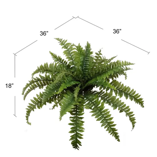 Boston Fern Plant with 35 Lifelike Silk Fronds, 34-Inch Wide Faux Greenery for Indoor and Outdoor Decor, No Maintenance Required, Floral Home by Artificial Flowers {3}