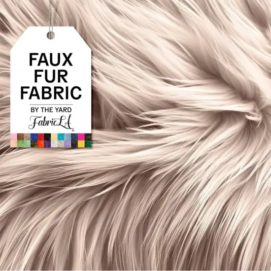 FabricLA | Shaggy Faux Fur | Fabric by The Yard | 108" X 60" Inch Wide | Craft Furry Fabric | Sewing, Apparel, Rugs, Pillows & More | Faux Fluffy Fabric | Latte, 3 Yard {1}