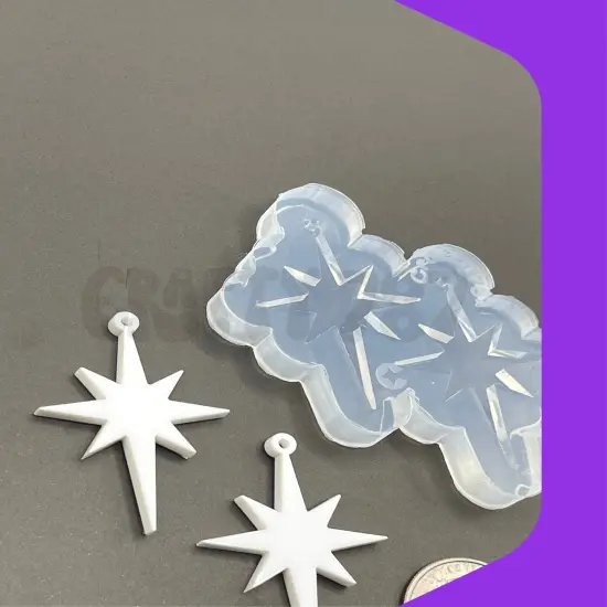 Christmas Star Dangle Earring Silicone Mold (C15) {5}