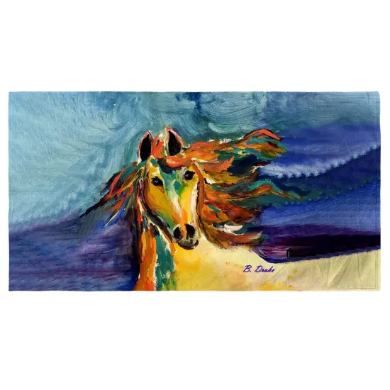 Betsy Drake Colorful Horse Beach Towel Multicolor {1}