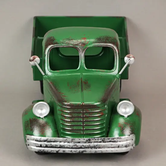 14 In Long Green Rustic Metal Decorative Vintage Pickup Truck Planter Farmhouse {7}