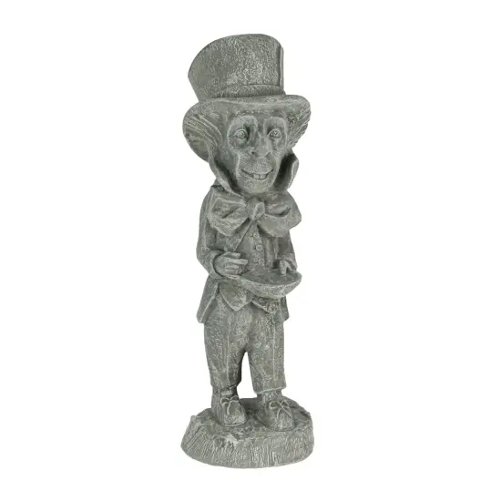 Mad Hatter Alice in Wonderland Light Gray Finish Statue 19 in-CEMENT {1}