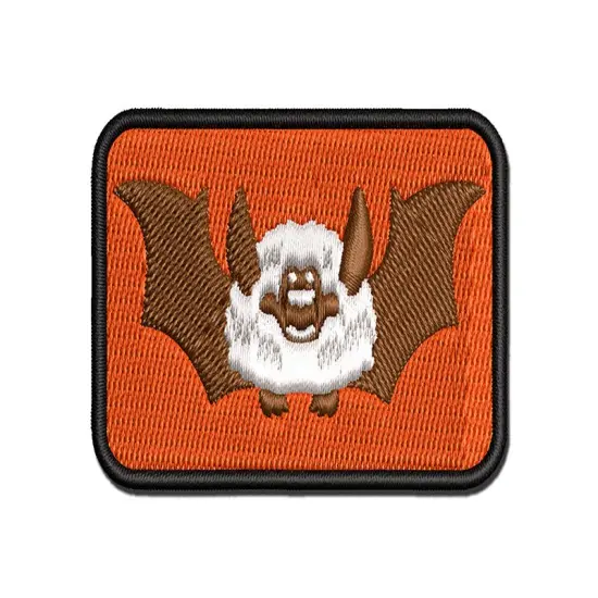 Cute Little Fuzzy Bat Multi-Color Embroidered Iron-On or Hook & Loop Patch Applique {1}