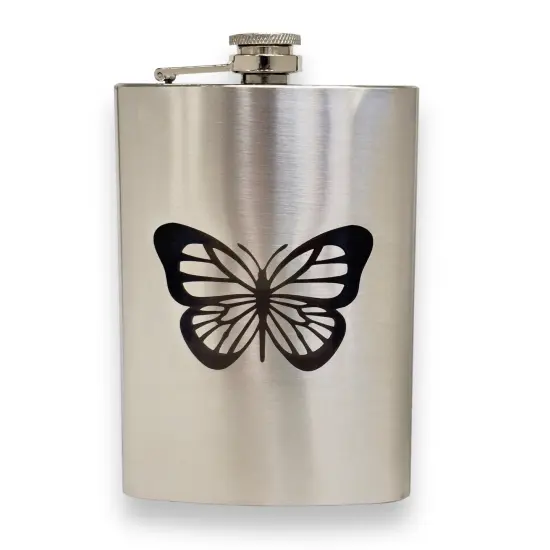 8oz Monarch Butterfly Stainless Steel Flask {1}