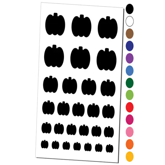 Pumpkin Halloween Fall Harvest Solid Temporary Tattoo Water Resistant Fake Body Art Set Collection Brown {1}