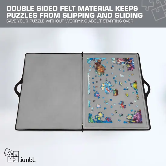 Jumbl Leather Puzzle Portfolio Caddy, Puzzle Holder W/Board & Puzzle Trays for 1,500-Piece Puzzles  {3}