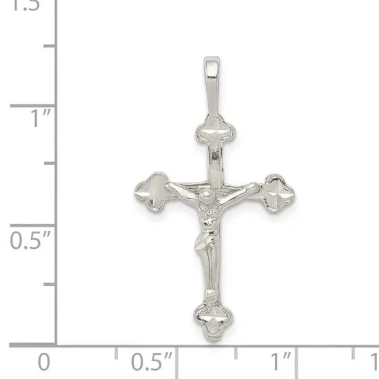 Sterling Silver Crucifix Charm Religious Jewelry 31mm x 17mm {2}