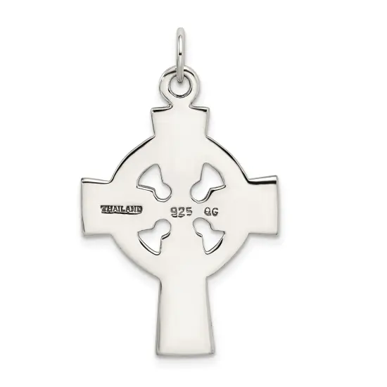 Sterling Silver Celtic Cross Charm Religious Jewelry 34mm x 23mm {3}