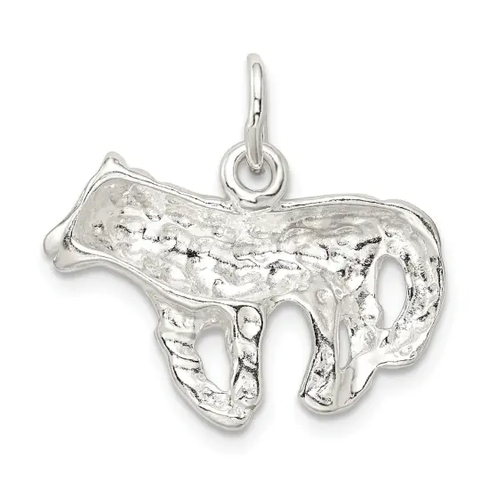 Sterling Silver Wolf Charm Pendant Animal Jewelry 18mm x 23mm {4}