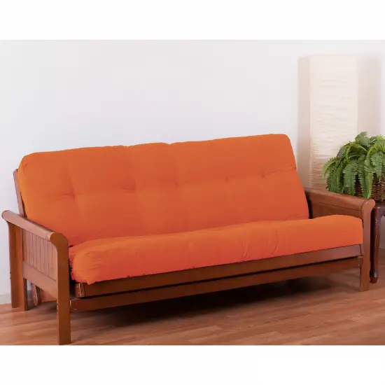 Blazing Needles Renewal 7-inch Twill Full-size Futon Mattress - Tangerine Dream - Tangerine Dream {1}