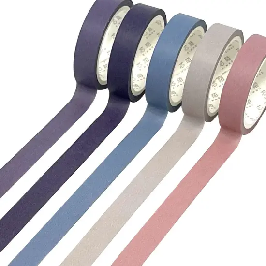 Wrapables Solid Color Washi Tape (Set of 5) Storm {4}