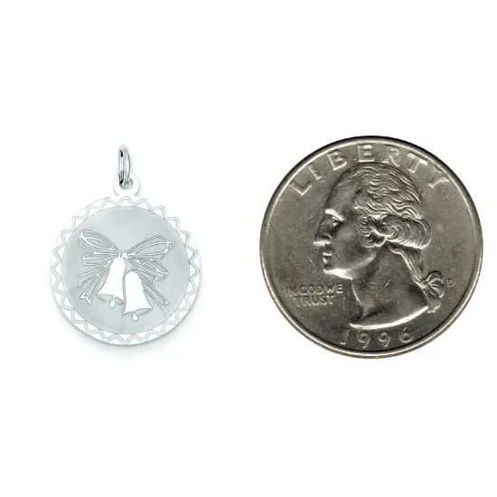 Sterling Silver Wedding Bells Charm Jewelry Jewelry 26mm x 20mm {2}