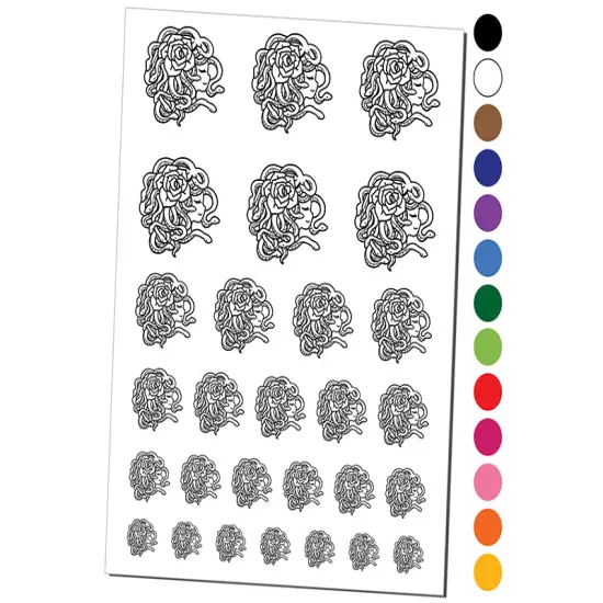 Resting Medusa with Rose Temporary Tattoo Water Resistant Fake Body Art Set Collection Purple {1}