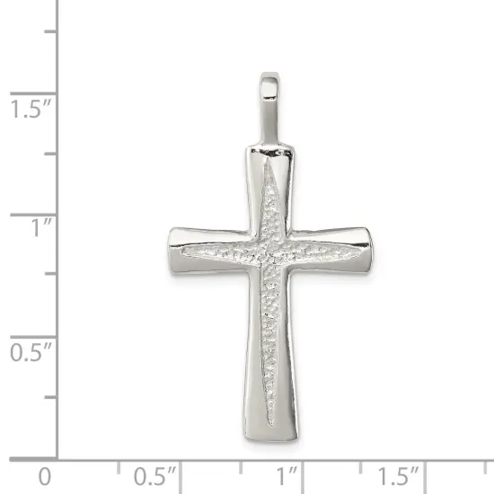 Sterling Silver Cross Charm Religious Jewelry 40mm x 22mm {2}