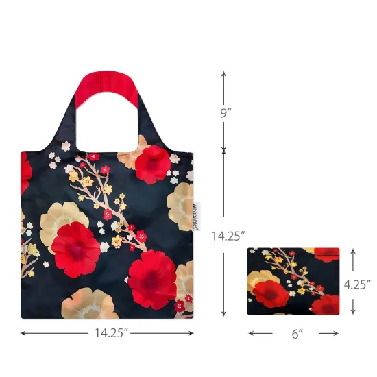Wrapables Allybag Foldable & Lightweight Reusable Grocery Bag, Grab & Go Midnight Floral {2}