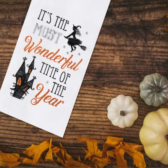 It's The Most Wonderful Time Of The Year Halloween Flour Sack Kitchen Towel {3}