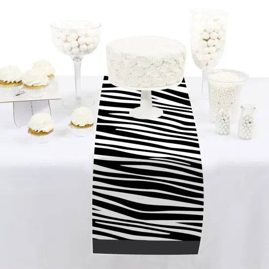 Big Dot of Happiness Zebra Print - Petite Safari Party Paper Table Runner - 12 x 60 inches {3}