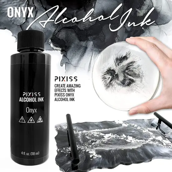 Pixiss White and Black Alcohol Ink for Resin 4oz, 3 Pixiss Applicator Bottles {2}