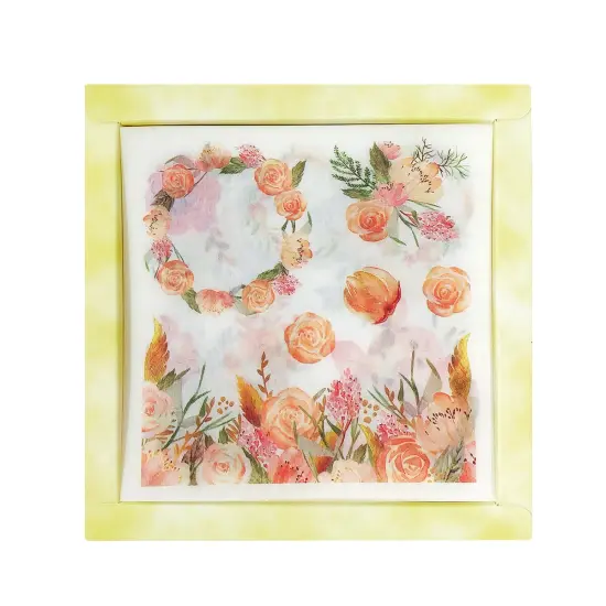 Wrapables Washi Scrapbooking Stickers Box Set Peach Floral {5}