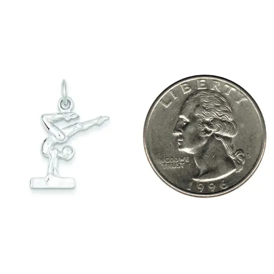 Sterling Silver Gymnast Charm Pendant Gymnastics {2}