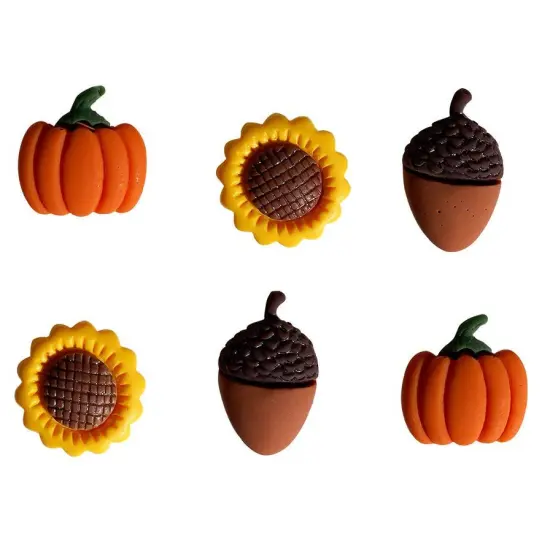 Buttons Galore Flatback Embellishments for Crafts - It's Fall Y'all - 18 Pieces {1}