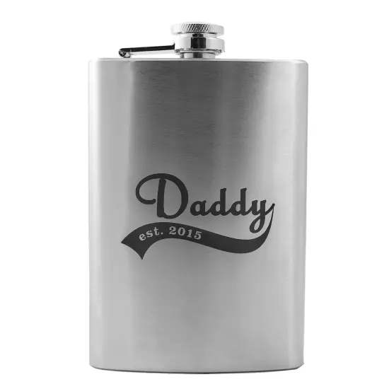 8oz Daddy est 2015 Stainless Steel Flask {1}