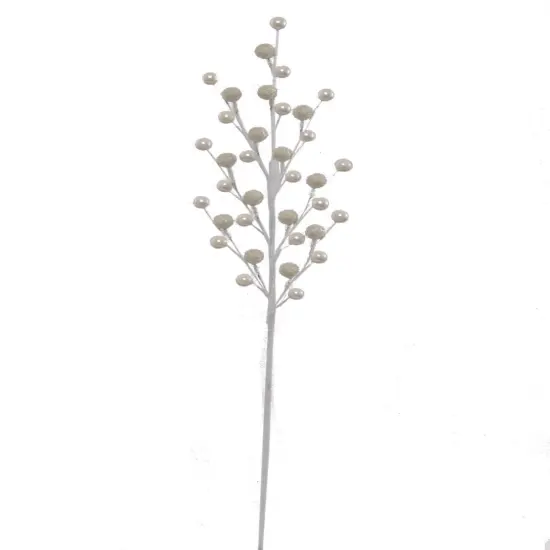 White Berry Stems with 35 Lifelike Berries | 19-Inch | Holiday Xmas Picks | Trees, Wreaths, & Garlands | Christmas Berries | Home & Office Decor (Set of 24) {1}