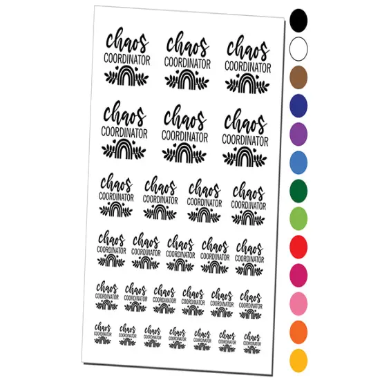 Chaos Coordinator Rainbow Temporary Tattoo Water Resistant Fake Body Art Set Collection Purple {1}