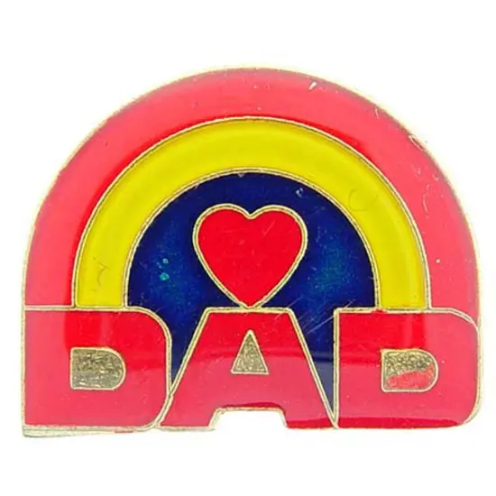 Heart & Rainbow Dad Pin 1" {1}