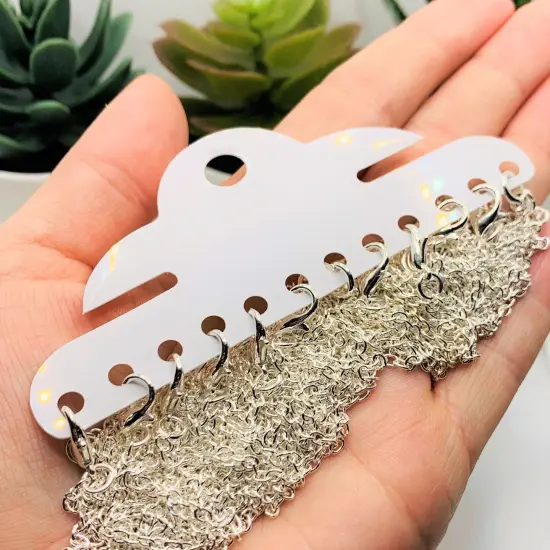 12 or 72 Pieces: 18" Pre-made Silver Plated Necklace Chains {3}