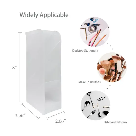 Wrapables Pen Organizer with 4 Compartments Desk Storage Organizer for Home, Office, Work Small (3pcs) / Clear {2}